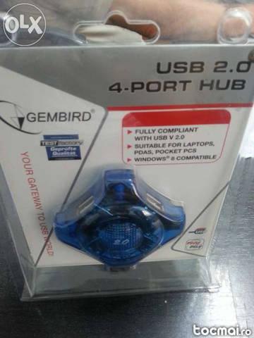 Hub Gembird UHB- C224, 4 porturi, USB 2. 0, Albastru