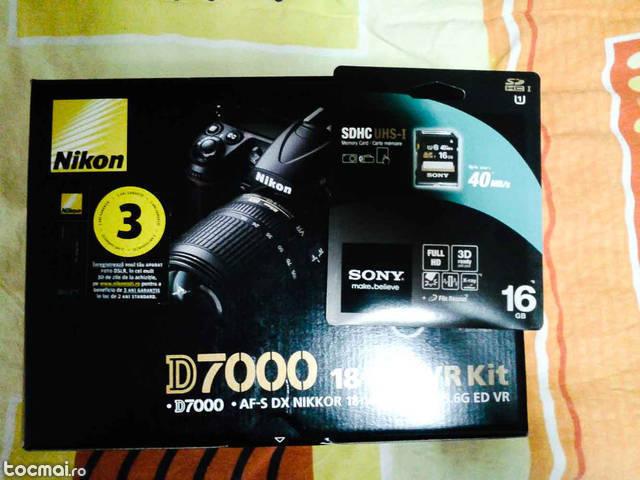 Kit Nikon d 7000 cu obiectiv 18- 105 Nou+ card Sony 16 Gb
