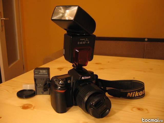 Nikon d80 dslr, obiectiv nikkor 18- 55