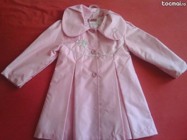 paltonas de primavara roz pentru fetite