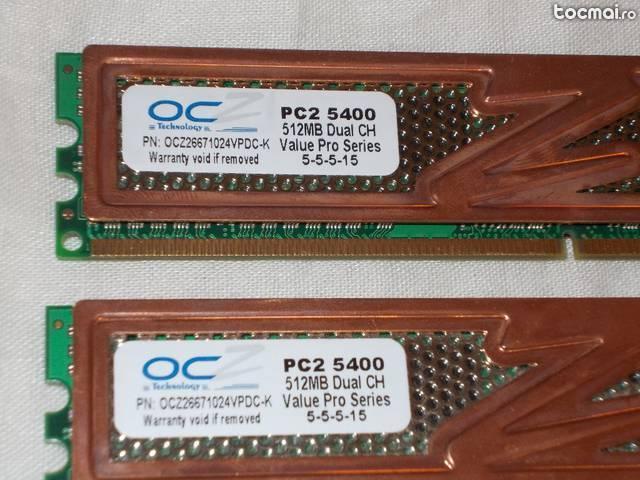 Rami ocz ddr2 1gb dual channel pc2 5400 667mhz