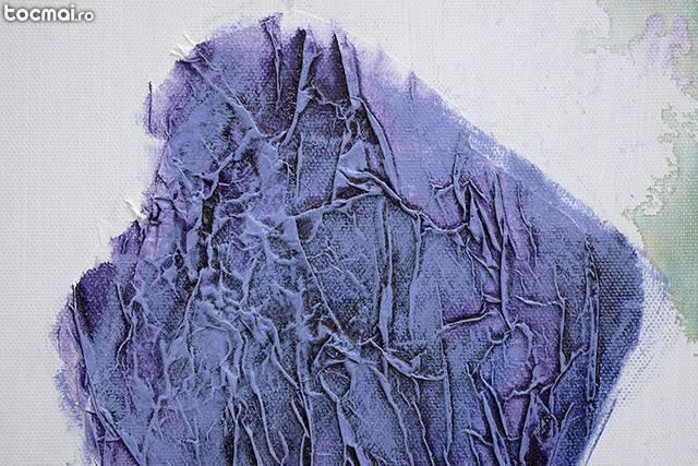 Floare de iris - pictura moderna ulei pe panza - 60x50cm