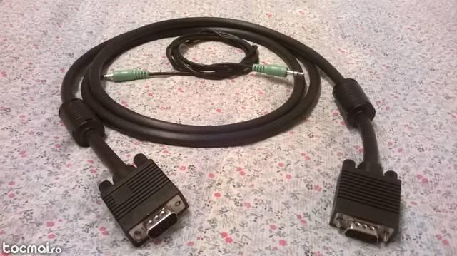 Cablu monitor sau TV cu intrare VGA + cablu audio