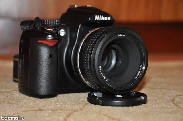 Aparat foto dslr Nikon d5000 +obiectiv nikon AF 50 mm f/ 1. 8G