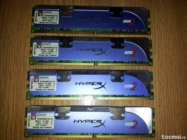 Kit 4gb ram ddr2 1066mhz kingston hyper x (cu radiator)