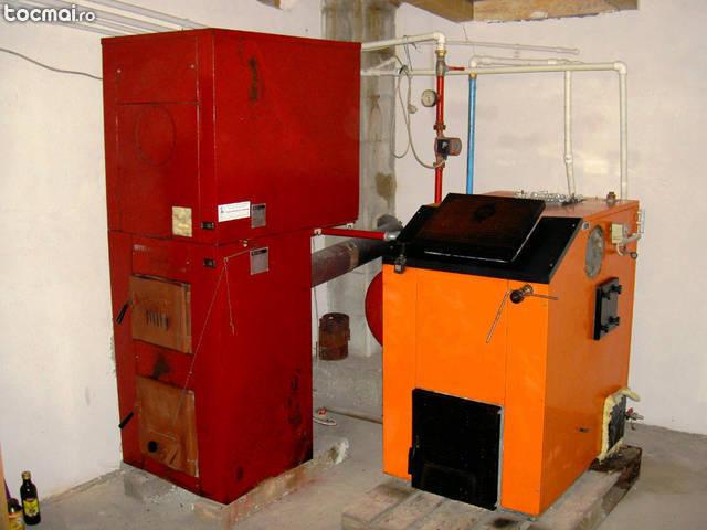 Centrala termica cazan incalzire pe lemne cu boiler 125Litri