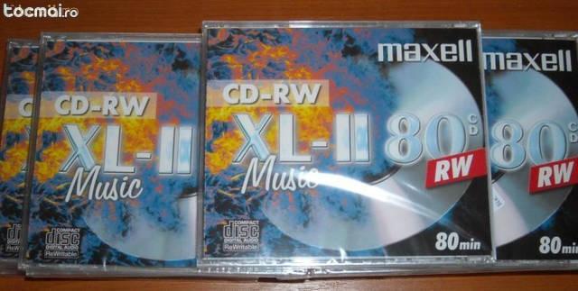 CD Audio reinregistrabile RW, Maxell, cutie 10 buc