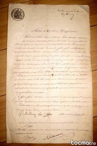 Act 1890 Contract de vindere jud Bacau timbru sec