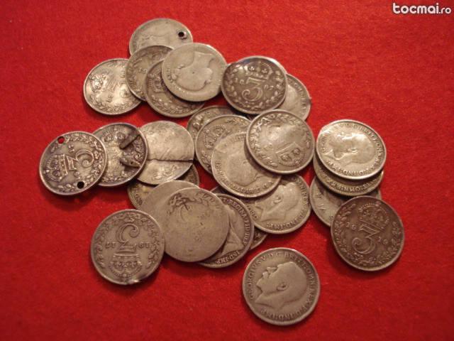 Lot format din 25 monede de argint, colectie, monezi