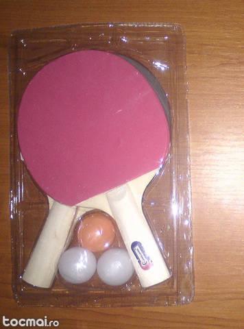 set nou tenis de masa / ping pong - 2 palete + 3 mingi