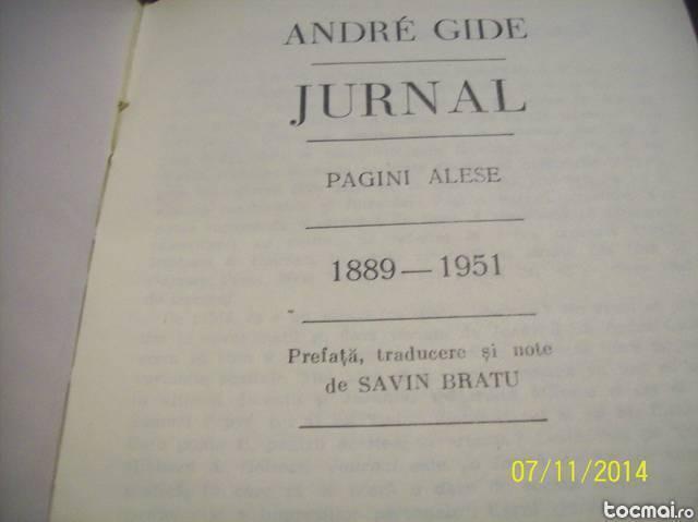 andre gide- jurnal- pagini alese=1889- 1951=an 1970