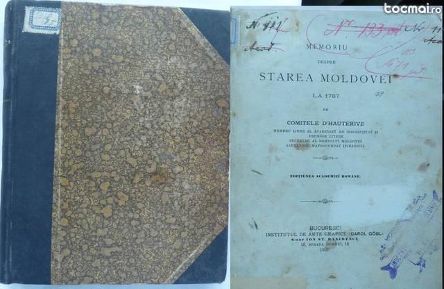 D'Hauterive , Memoriu despre starea Moldovei la 1787 , 1902