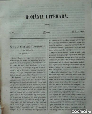 Revista Romania literara ; Dir. V. Alecsandri , nr. 24 , 1855