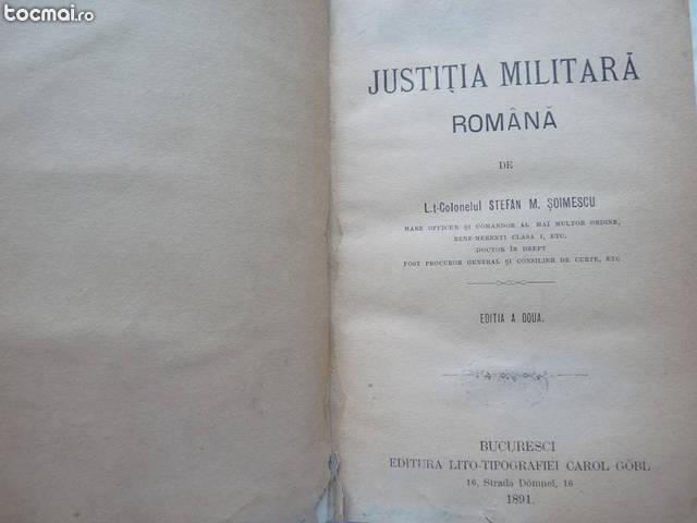 Soimescu , Justitia Militara Romana , 1891 , leg. piele