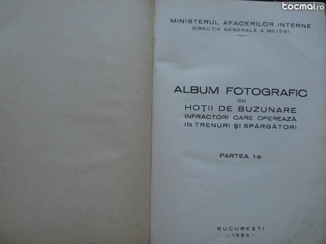 Album fotografic cu hotii din buzunare si escroci , 1958