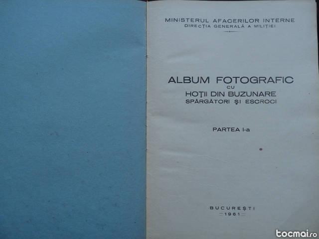 Album fotografic cu hotii din buzunare , spargatori , 1961