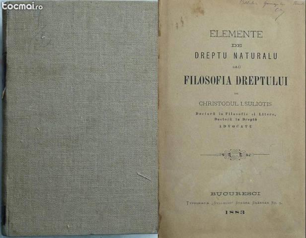 Elemente de dreptu naturalu sau filosofia dreptului, 1883