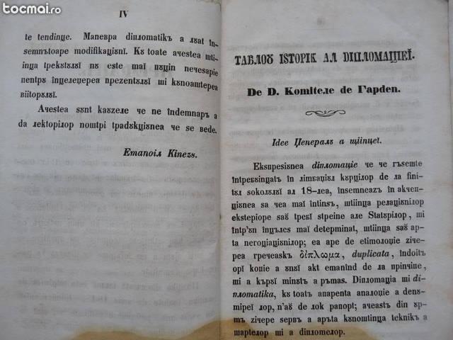 Garden , Tablou istoric al diplomatiei , Craiova , 1857