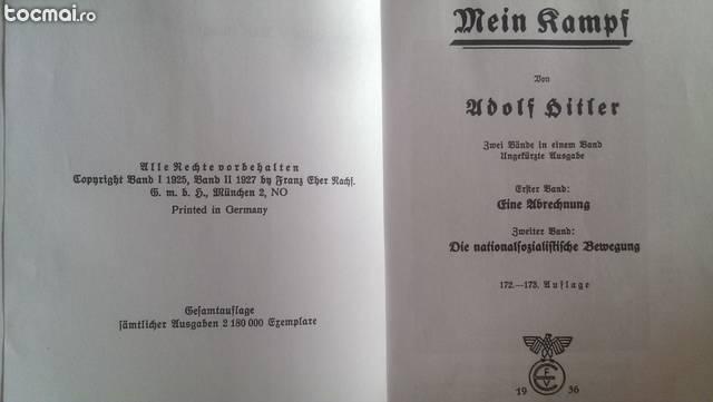 Mein Kampf - Adolf Hitler limba germana, editia 1936