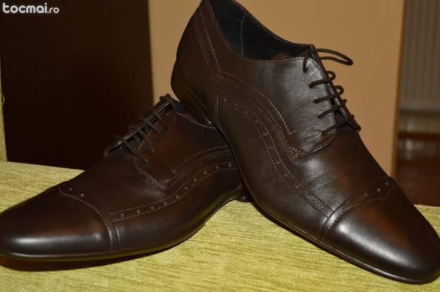 Pantofi barbat din piele maro nr. 46