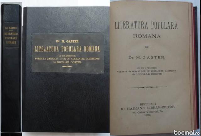 Gaster , Literatura populara romana , 1883 , prima editie