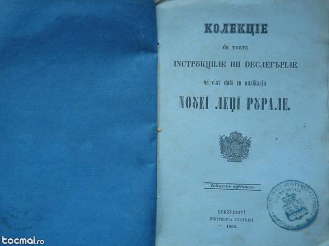 Noua Lege Rurala , Instructiuni si deslegari , 1864