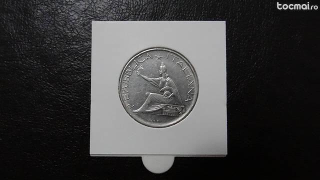 Moneda de argint 500 de Lire Italiene 1961
