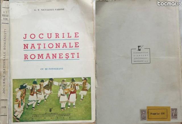 Varone , Jocurile nationale romanesti , 1938 , prima editie