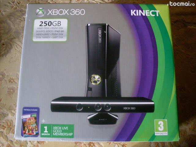 Xbox 360 Slim, chipat RGH + senzor Kinect + hard 500 Gb