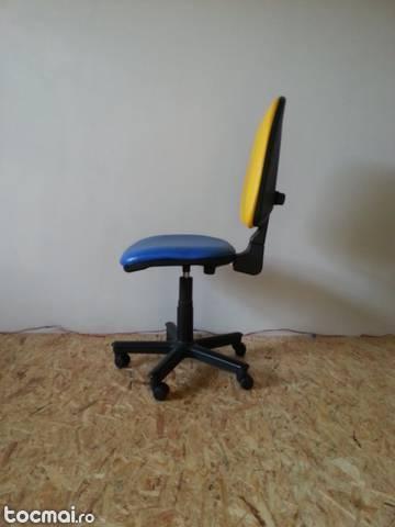 Scaun de birou mobil albastru galben