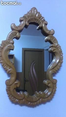 Oglinda+rama sculptata de tei