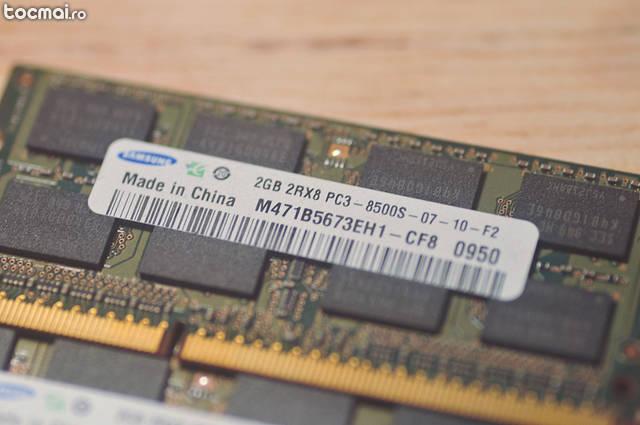 2 x 2GB Memorie SO- DIMM RAM PC3- 8500 laptop/ Mac Mini