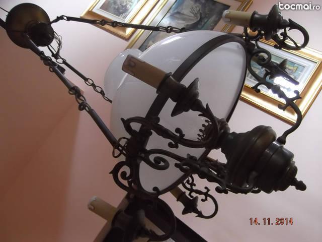 lampa din alama cu opalina de 40 cm