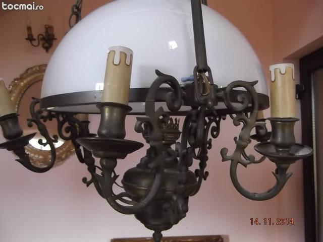 lampa din alama cu opalina de 40 cm