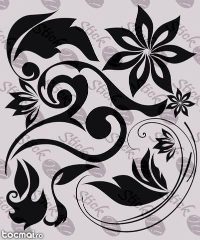 Floral_ Tatuaj de perete_ Stickere Decor_ WALL- 537