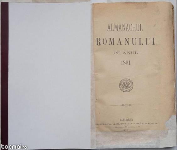 Almanachul Romanului pe anul 1891 , Bucuresti , 1891