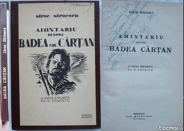 Amintariu despre Badea Ghe. Cartan , 1936