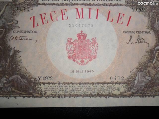 2 bancnote vechi de 10000 din anul 1945