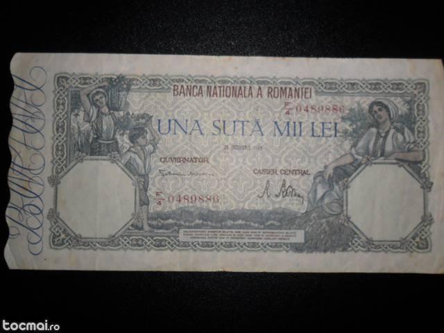 2 bancnote vechi 100000 1946