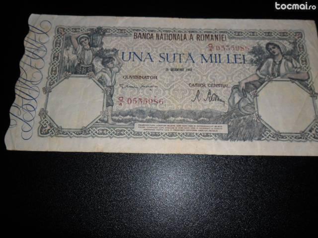 2 bancnote vechi 100000 1946