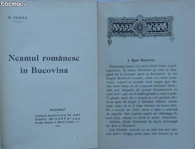 Iorga , Neamul romanesc din Bucovina , 1905 , editia 1