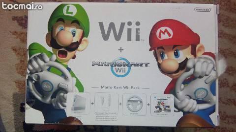 Nintendo Wii+Mario Kart+Volan Wii Wheel+Remote Control