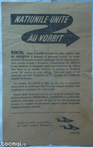 Manifest lansat de aliati asupra Bucurestiului in 1944