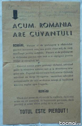Manifest lansat de aliati asupra Bucurestiului in 1944