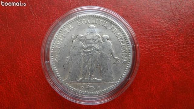 Moneda argint 5 francs 1849