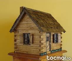 Casa si biserica lemn miniatura