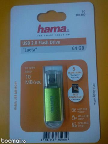 Memorie USB Hama Laeta 64GB, USB 2. 0, Verde