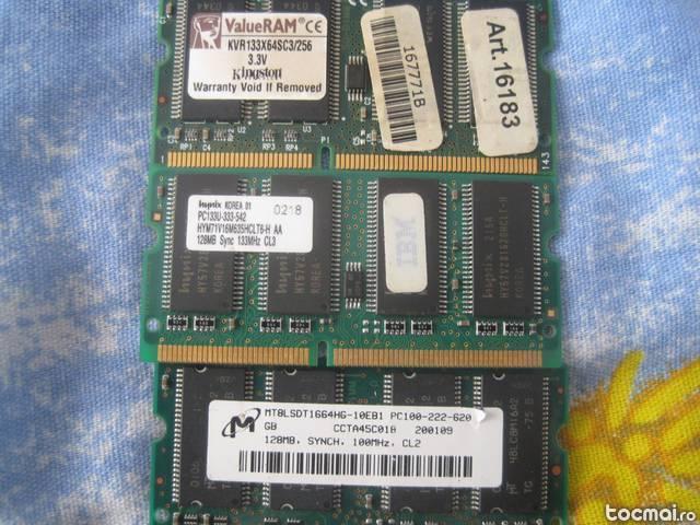 Memorii SDRAM laptop 128 MB 256 MB PC133 Mhz diferite