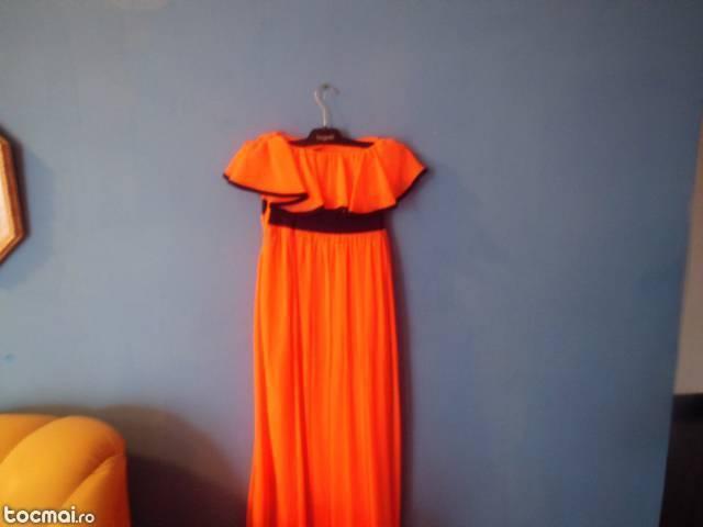 rochie seara culoare portocalie