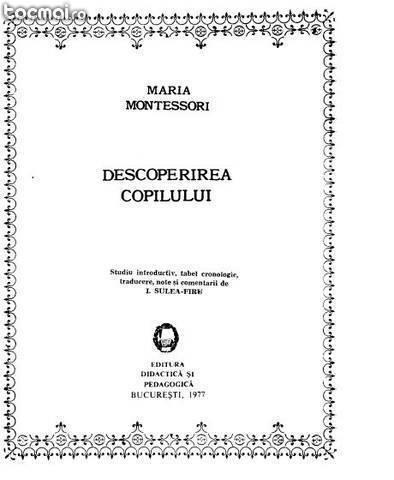Colectie carti Maria Montessori